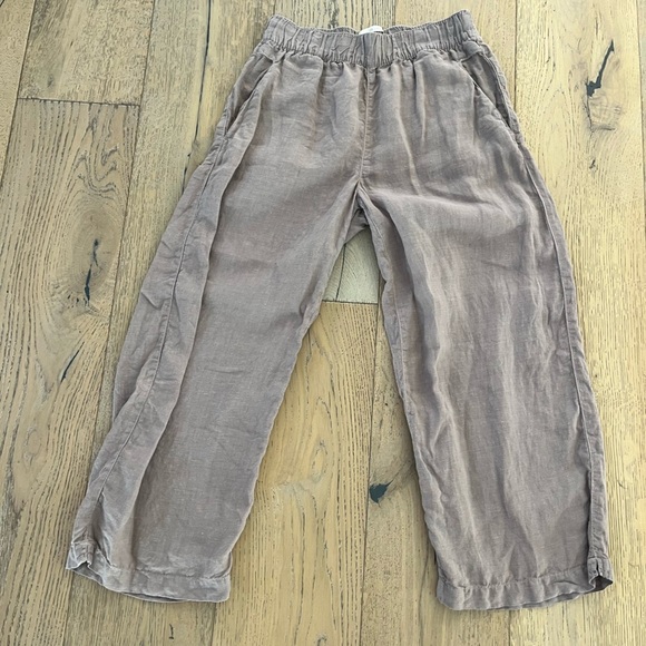 Cynthia Rowley 100% Linen Crop Pants size Small Summer Lightweight Beach Tan - Picture 1 of 7